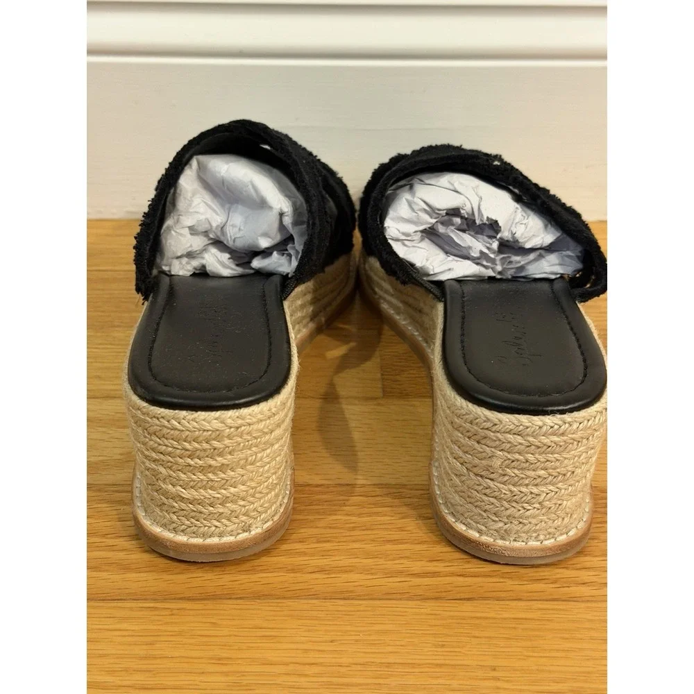 Splendid Delliny wedge sandals in black, Women's Size 10